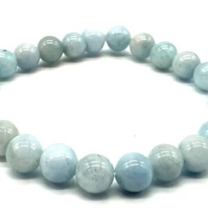 Bracelet perle 8mm Aigue-marine