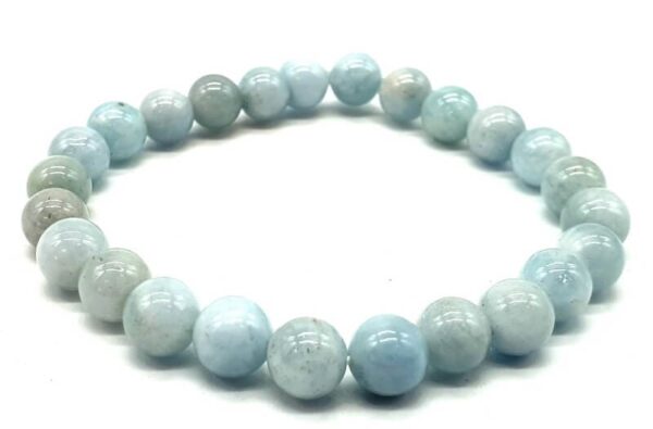 Bracelet perle 8mm Aigue-marine