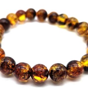 Bracelet perle 8mm Ambre obscure
