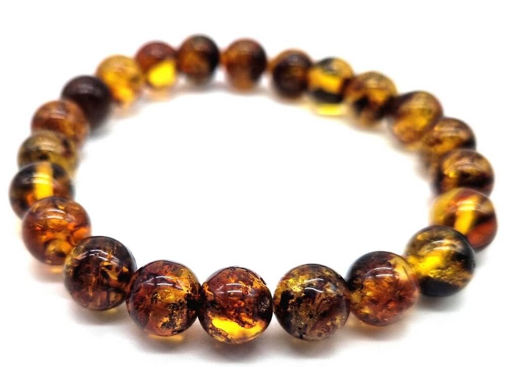 Bracelet perle 8mm Ambre obscure