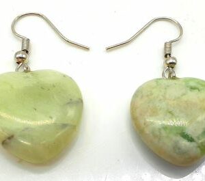 Boucle d'oreille cœur Jade vert