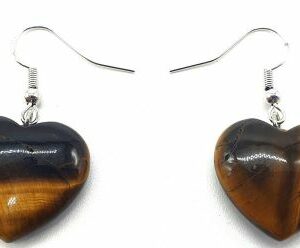 Boucle d'oreilles cœur Œil de tigre