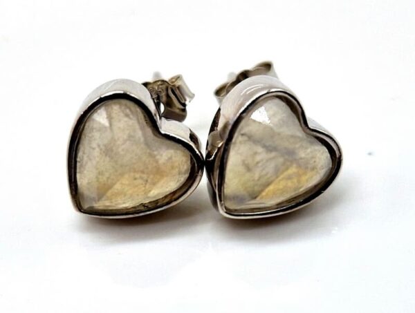 Boucle d'oreilles argent 925 cœur Pierre de lune