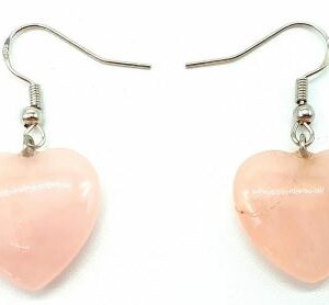 Boucle d'oreilles cœur Quartz rose