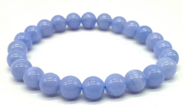 Bracelet perle 8mm Calcédoine Bleue