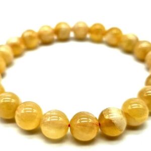 Bracelet perle 8mm Calcite orange
