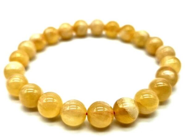 Bracelet perle 8mm Calcite orange