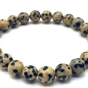 Bracelet perle 8mm Jaspe dalmatien