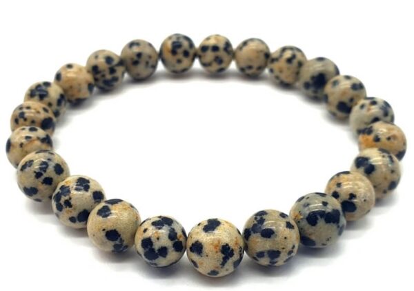 Bracelet perle 8mm Jaspe dalmatien