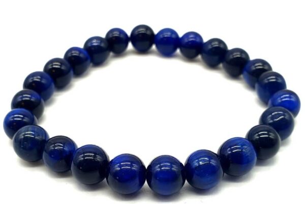 Bracelet perle 8mm Œil de tigre bleue