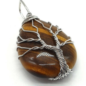 Pendentif Arbre de vie 4cm Oeil de Tigre