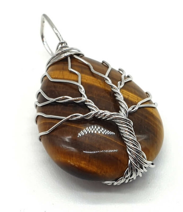 Pendentif Arbre de vie 4cm Oeil de Tigre